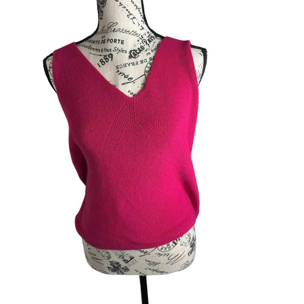 Grunge Luxe Witchcore GAP Sweater Women's Fuchsia Double V-neck Tank Top XL  NWT